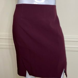 White House Black Market Burgundy Pencil Shirt 10